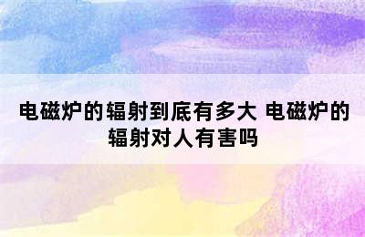 电磁炉的辐射到底有多大 电磁炉的辐射对人有害吗